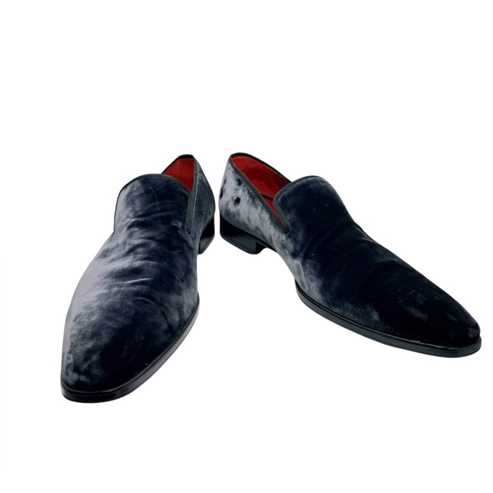 Magnanni Velvet Smoking Slippers Size 44 Black Loafers